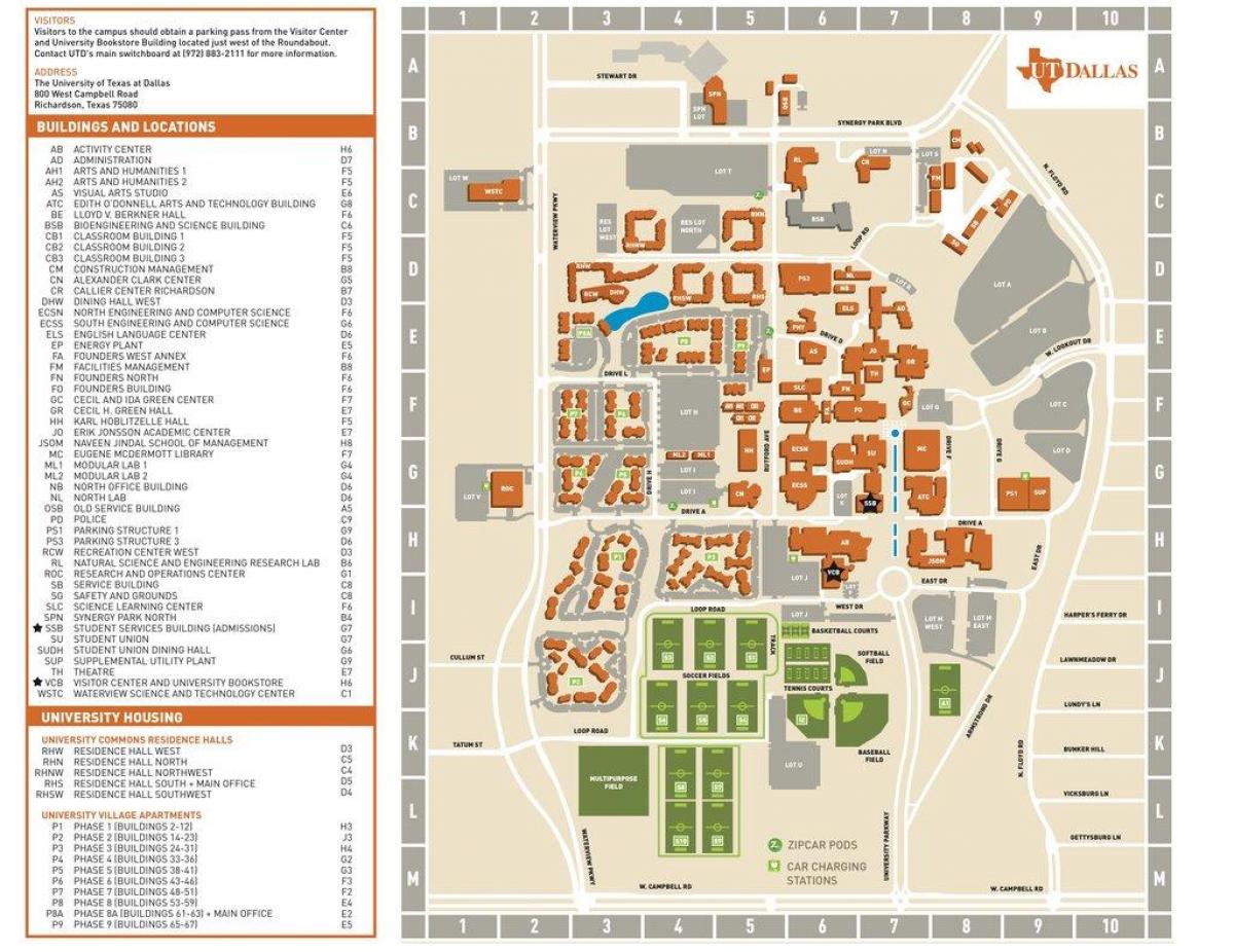 trường đại học của Texas Dallas bản đồ