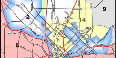 Dallas hội đồng thành phố, bản đồ quận