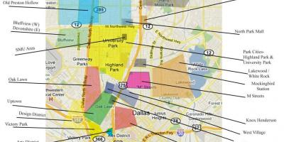 Bản đồ của Dallas khu phố
