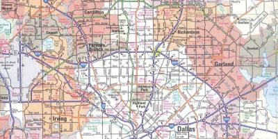Bản đồ của Dallas, Texas khu vực