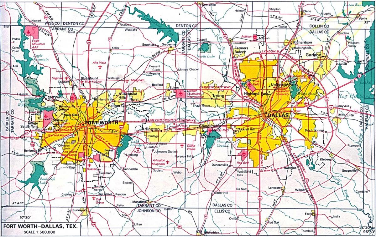 bản đồ của bắc Dallas