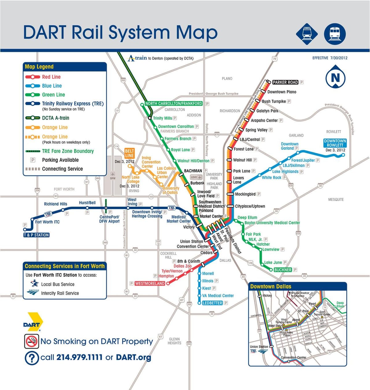 ánh sáng đường sắt Dallas bản đồ