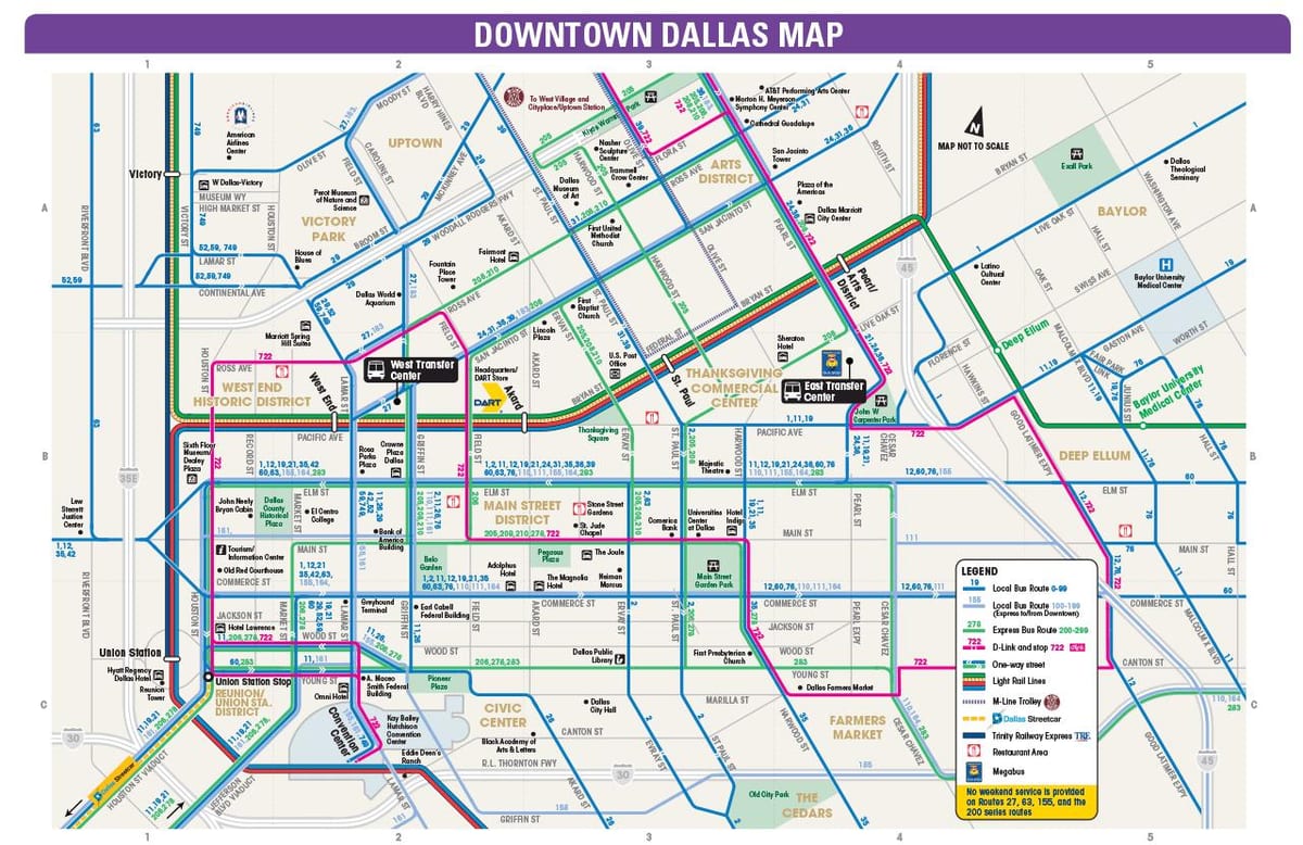 Dallas tuyến xe buýt bản đồ