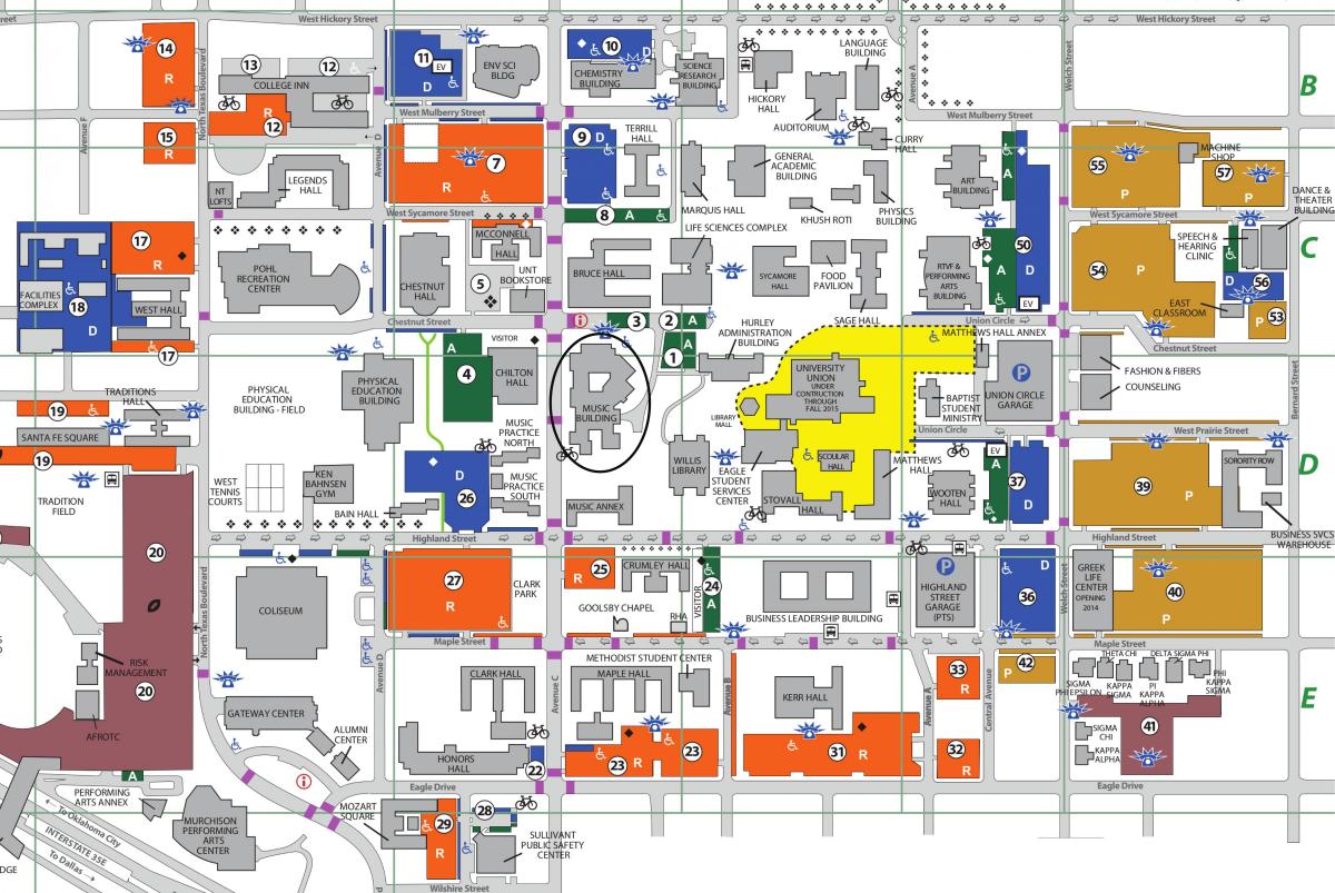 Đại học Bắc Texas Dallas bản đồ
