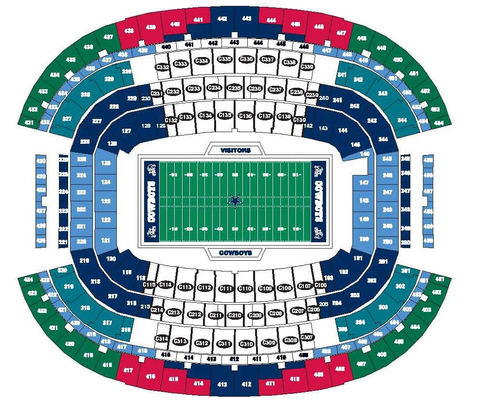 Cowboys sân vận động bản đồ