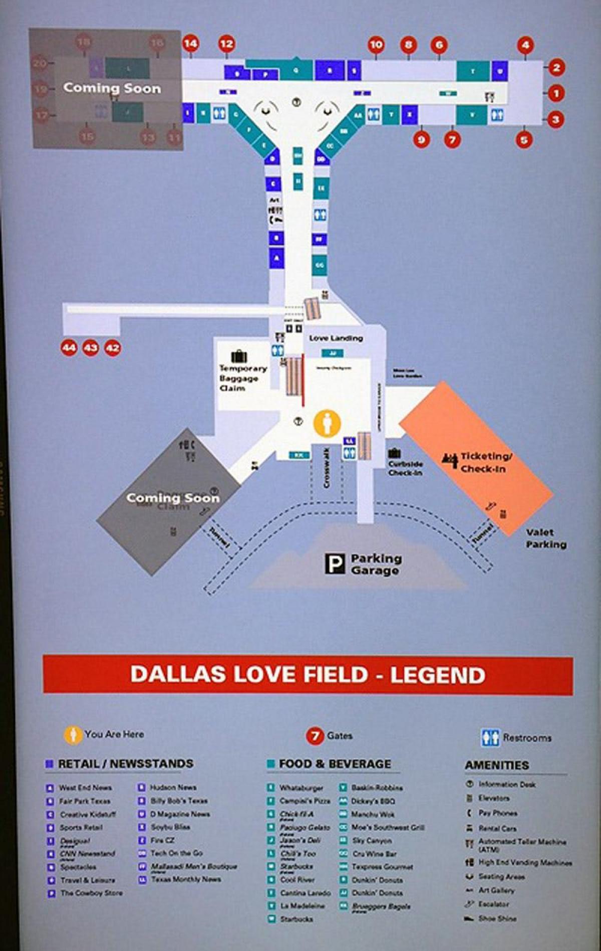 Dallas sân bay bản đồ