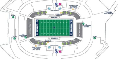 Cowboys sân vận động xe bản đồ