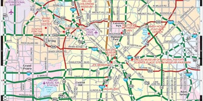 Thành phố của Dallas bản đồ