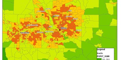 Bản đồ của Dallas metroplex