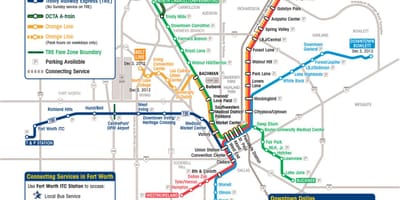 Dallas phi tiêu bản đồ đường sắt