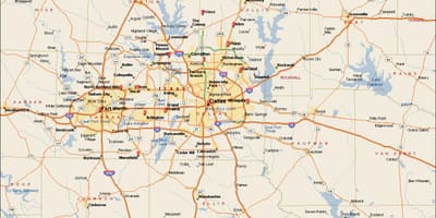 Dallas Fort Worth bản đồ
